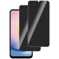 Samsung Galaxy M32 5G phone with two privacy screen protectors