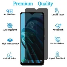 Tempered glass protector for Vivo Y12S showcasing anti-scratch and shatterproof features.