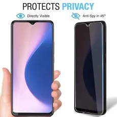 Vivo Y20S showing direct visibility and side anti-spy privacy protection effect.