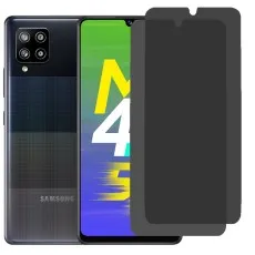 Samsung Galaxy M42 5G phone with two privacy screen Protectors