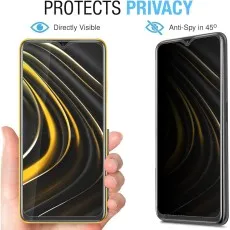 2-Pack Privacy Tempered Glass for Poco M3 – Anti-Peep & Touch Sensitive Screen Protector