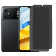Xiaomi Poco M5 smartphone with two privacy screen protectors