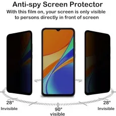 High Quality Xiaomi Redmi 9C Privacy Screen Protector – 9H Tempered Glass, Anti-Spy & Ultra-Clear
