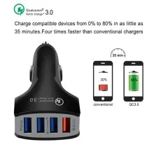 Car Charger USB 4 Port For All Mobiles Phones Qualcomm Charge 3.0