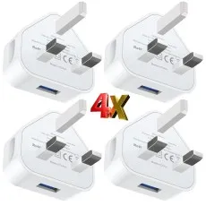 1AMP USB Plug Port Charger 3-Pin Mains Wall Plug Charging Adapter