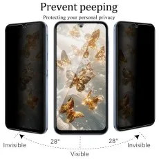 Privacy tempered glass demonstrating clear and dark side viewing on Huawei nova 13.