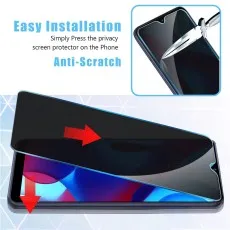 Anti-scratch privacy screen being applied to a smartphone For Huawei nova 13i.