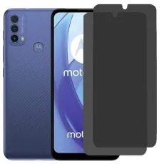 Motorola Moto E30 smartphone with two privacy screen protectors