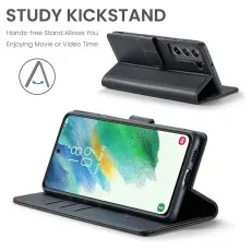 Samsung Galaxy S21 FE Wallet Case with RFID Blocking – PU Leather Flip Folio, Card Holder, Shockproof Magnetic Cover for Men & Women