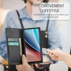 Samsung Galaxy S21 FE Wallet Case with RFID Blocking – PU Leather Flip Folio, Card Holder, Shockproof Magnetic Cover for Men & Women