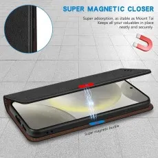 Samsung Galaxy S23 FE Wallet Case with RFID Blocking - PU Leather Folio Flip Cover, Credit Card Holder, Kickstand, Shockproof Protective Phone Case - Black