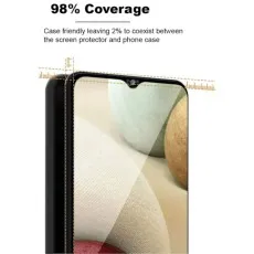 98% 9D coverage screen protector for Samsung Galaxy A41, case-friendly.