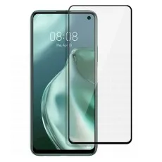 A clear screen protector next to a smartphone displaying