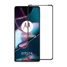 A screen protector next to a Motorola Edge 30 Pro smartphone