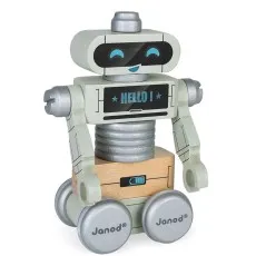 Janod Brico’Kids Wooden Robot Construction Toy – DIY Build & Play Set for Kids, Model-J06473