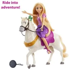Disney Princess Rapunzel Doll & Maximus Horse Set – With Pascal Figure