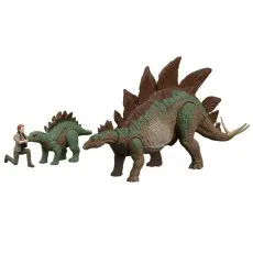 Jurassic World Legacy Collection HHK91 Dr Sarah Harding with Large & Small Stegosaurus Dinosaur Figures, 9.5 cm