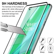 OnePlus 10R 150W 9D tempered glass with 9H hardness.