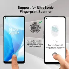 9D Tempered glass for OnePlus Nord CE4 with biometric support.