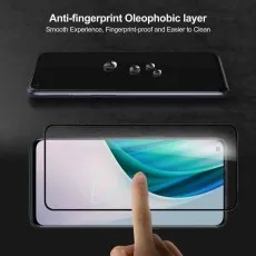 OnePlus Nord CE4 9D tempered glass resisting fingerprint.