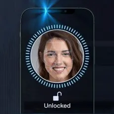 A OnePlus Nord N30 SE with a biometric facial scan in progress for unlocking.