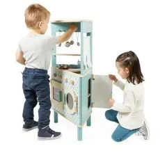 Janod Trio Wooden Kitchen J06546 – 3-Sided Pretend Play Corner Set