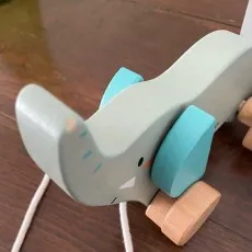 Janod Wooden Elephant Pull Along Toy J08609 – Baby Walk-Along Toddler Toy