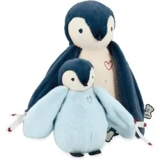 Kaloo Penguin Cuddly Toys K212000 – 2 Piece Soft Plush Set, Blue 15cm & 25cm Baby Gift