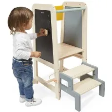 Janod Wooden Learning Tower – Adjustable Heights for Toddlers J09640