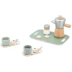 Janod Wooden Italian Coffee Set – Pretend Play Toy for Kids 2+, J06630