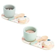 Janod Wooden Italian Coffee Set – Pretend Play Toy for Kids 2+, J06630