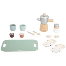 Janod Wooden Italian Coffee Set – Pretend Play Toy for Kids 2+, J06630
