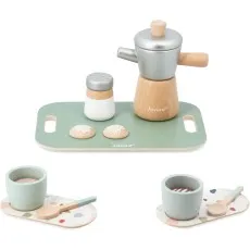 Janod Wooden Italian Coffee Set – Pretend Play Toy for Kids 2+, J06630