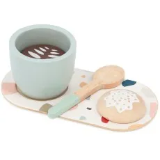 Janod Wooden Italian Coffee Set – Pretend Play Toy for Kids 2+, J06630
