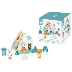 Janod J05150 Toddler Shape Sorter – 6 Piece Wooden Educational Toy 18+ Months