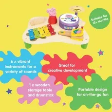 Peppa Pig Wooden Musical Table | 8th Wonder Kids Instrument Set UK Stock