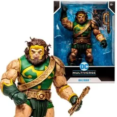 The DC Multiverse Kalibak action figure is shown both in and out of its box.