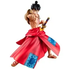A Luffy figurine from One Piece, posed dynamically with a clenched fist and sword.