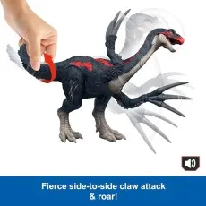 Jurassic World Chaos Theory Therizinosaurus Figure – Dinosaur Toy with Roaring Sound & Claw Attack