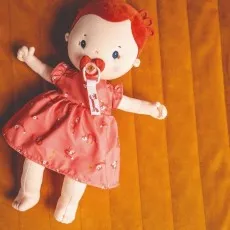 Lilliputiens Rose Doll – Soft Fabric Baby Doll with Magnetic Pacifier