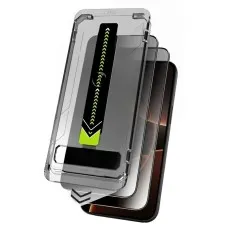 Magic Box privacy screen protector installation kit showing layered alignment frame and tempered glass.