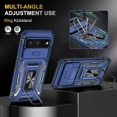 Rugged blue Google Pixel 8 series case shown from multiple angles for full protection.