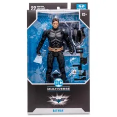 Batman action figure in DC Multiverse window box packaging with The Dark Knight branding.