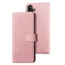 Rose leather wallet case for Samsung S26 with magnetic clasp and horizontal kickstand..