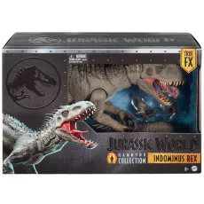 Front view of Jurassic World Hammond Collection Indominus Rex in original box packaging.