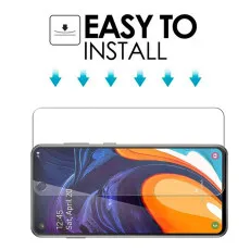 Samsung A60 Screen Protector Tempered Glass Crystal Clear 9H Hardness - (2 Pack)