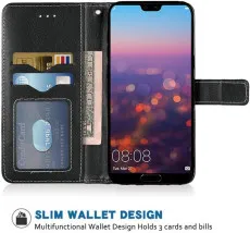 Huawei P20 Case 2018 Synthetic Leather Card Slots Wallet Stand Cover