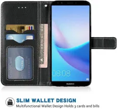 Huawei Y7 Case (2018) Premium Leather Flip Stand Book Phone Cover