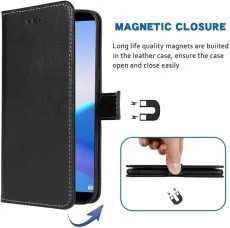 Huawei Y7 Case (2018) Premium Leather Flip Stand Book Phone Cover