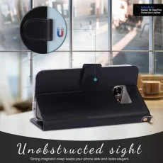 Samsung Galaxy S6 Edge Leather Wallet Case - Flip Stand Book Phone Cover